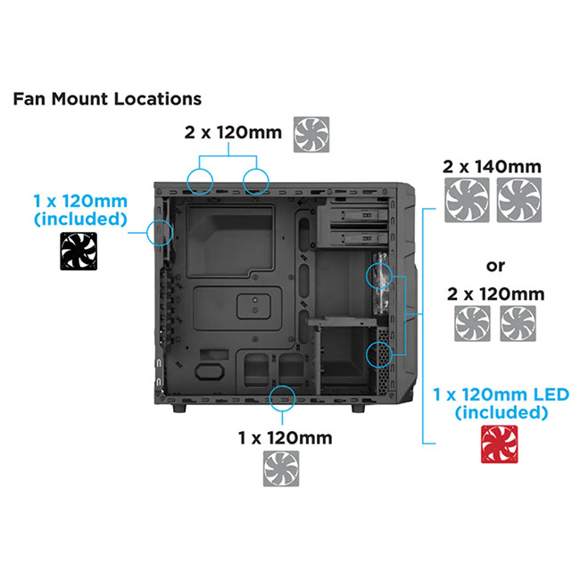 Spec 03 Corsair Carbide Series SPEC-03 Blue LED Mid-Tower Gaming Case | Corsair ...