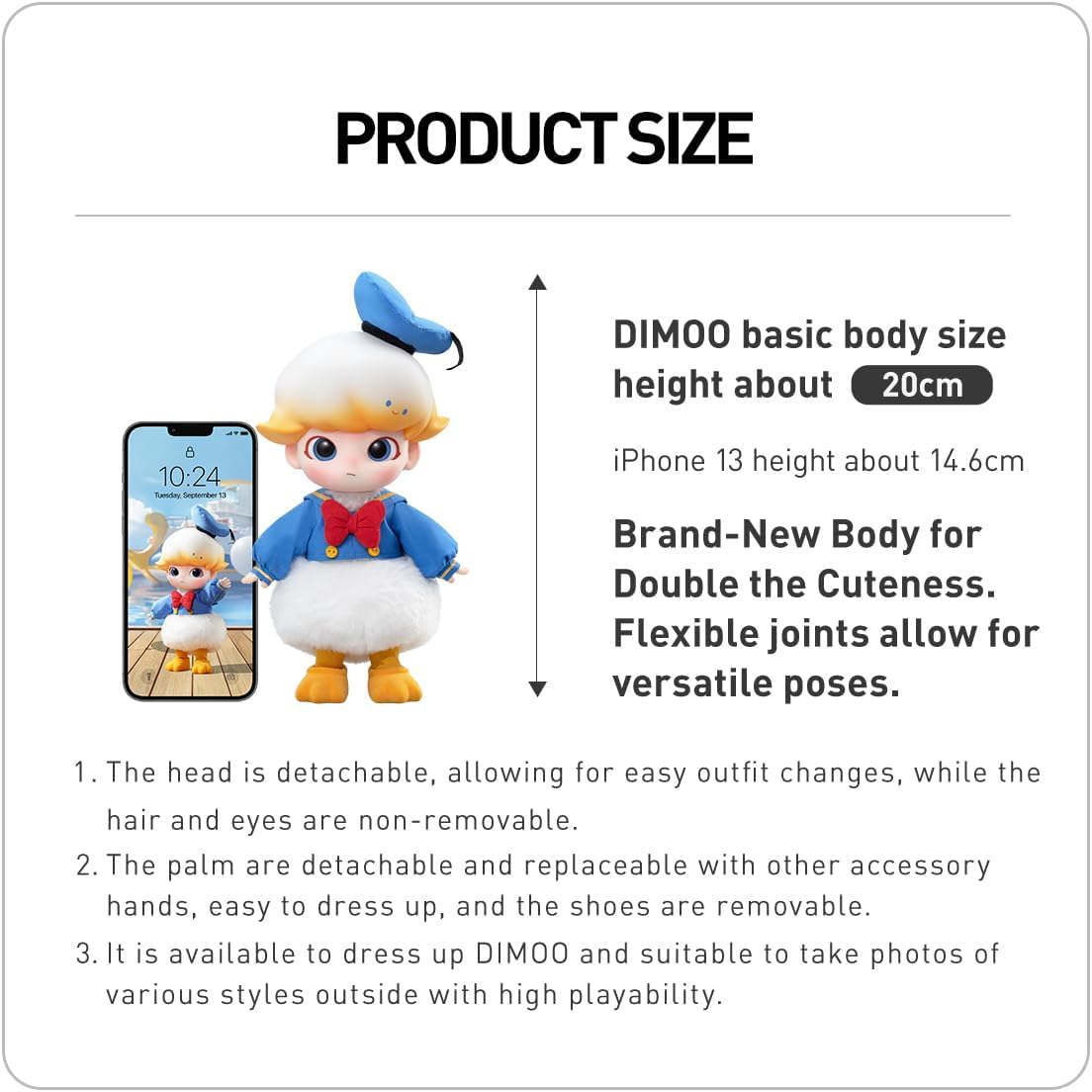 POP MART DIMOO Donald Duck 1/8 Action Figure | Trading Figures | For ...